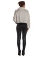 Woman's Light Grey Mink Fur Cropped Jacket