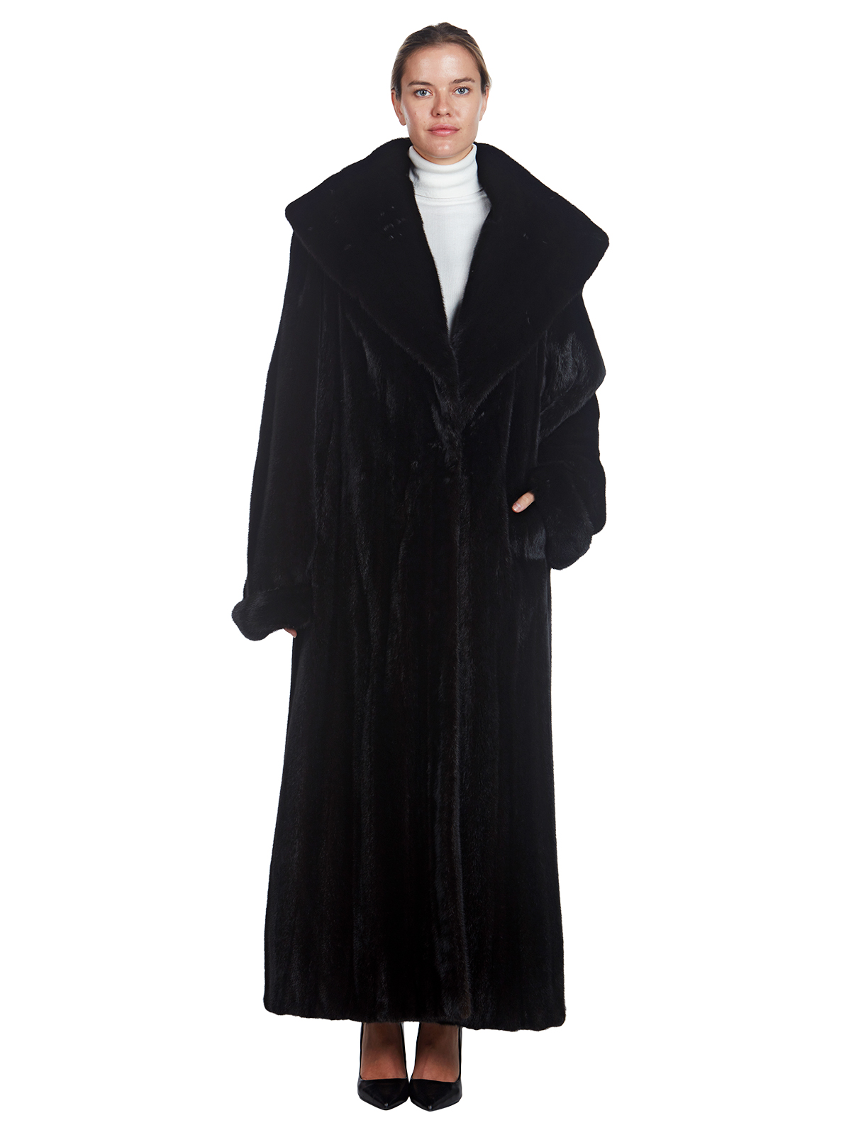 Full Length Ranch Mink Fur Coat - Women's Fur Coat - XL | Estate Furs