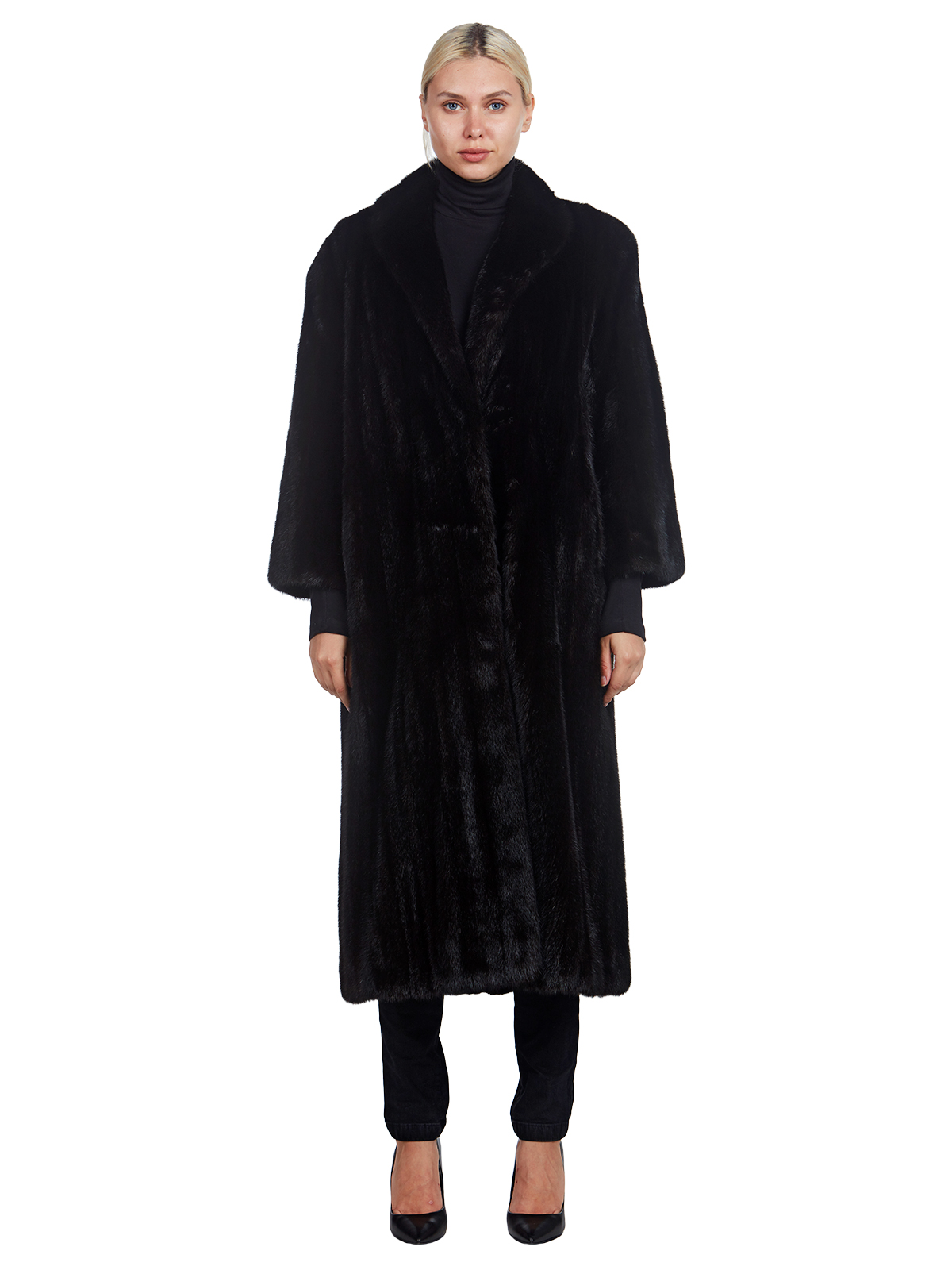 Dittrich Full Length Ranch Mink Fur Coat - Women's Fur Coat - Large ...