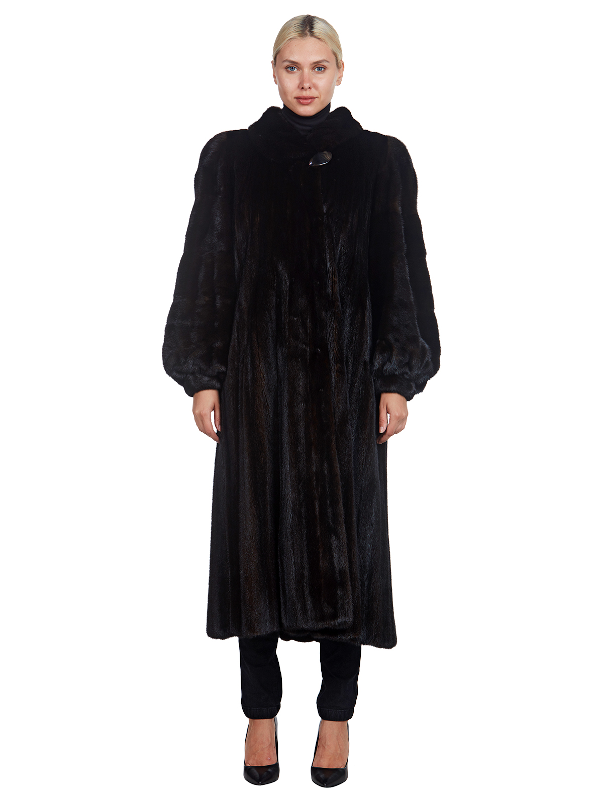 Full Length Ranch Mink Fur Coat - Women's Fur Coat - Large - Estate Furs