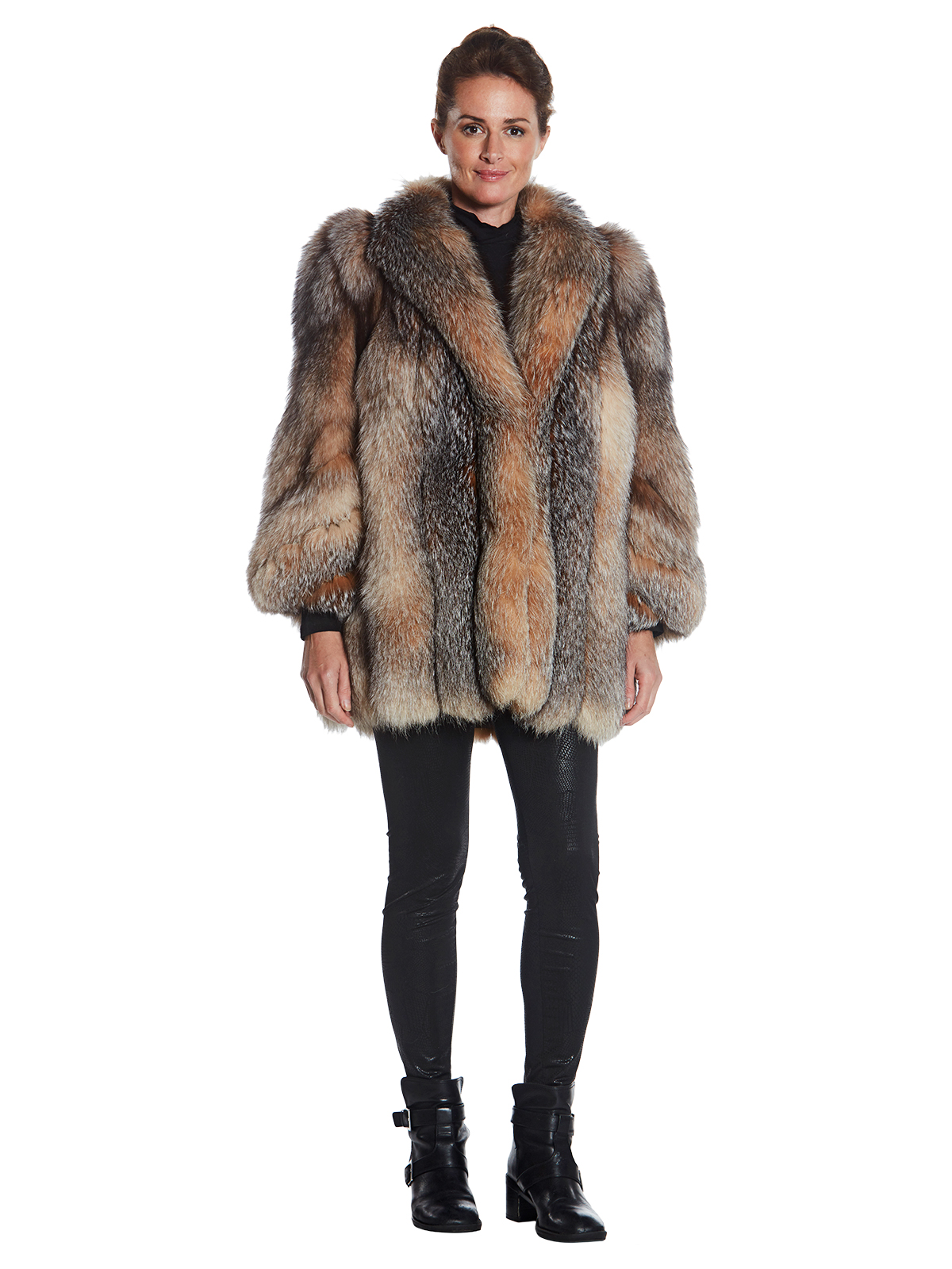 Woman's Crystal Dyed Fox Fur Jacket