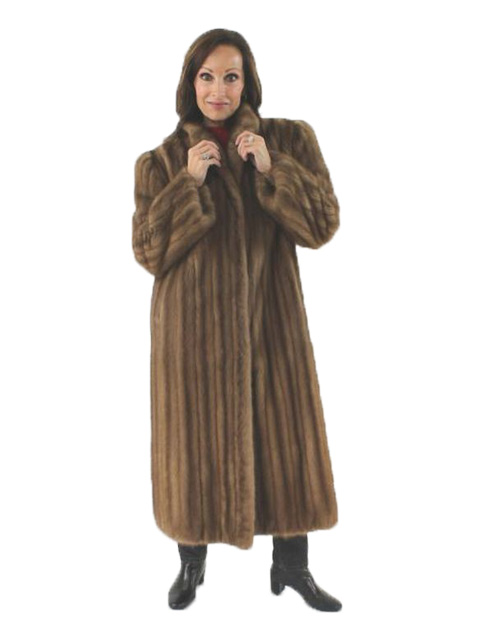 Woman's Petite Demi Buff Mink Fur Coat