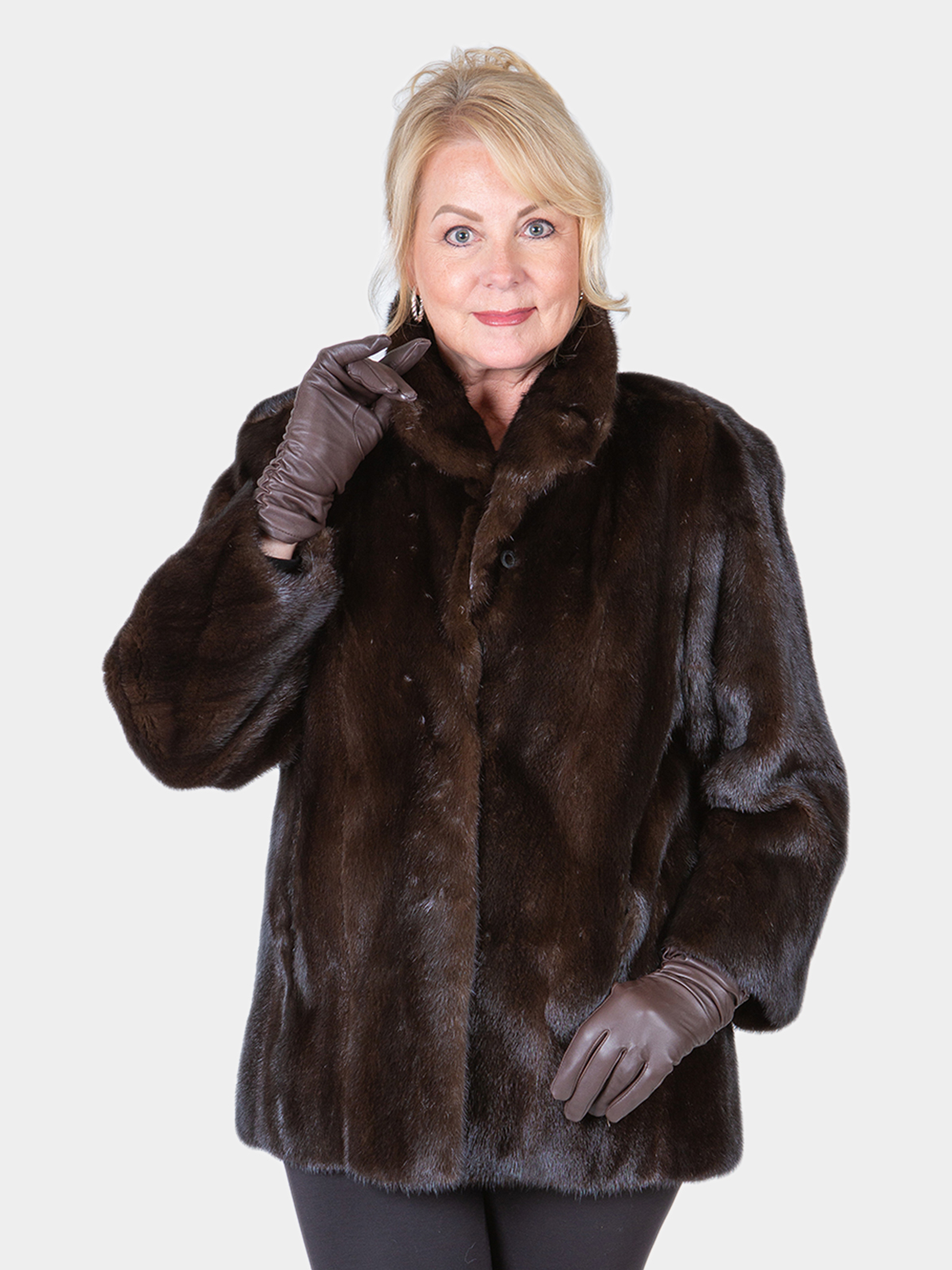 Woman's Deep Mahogany Mink Fur Jacket