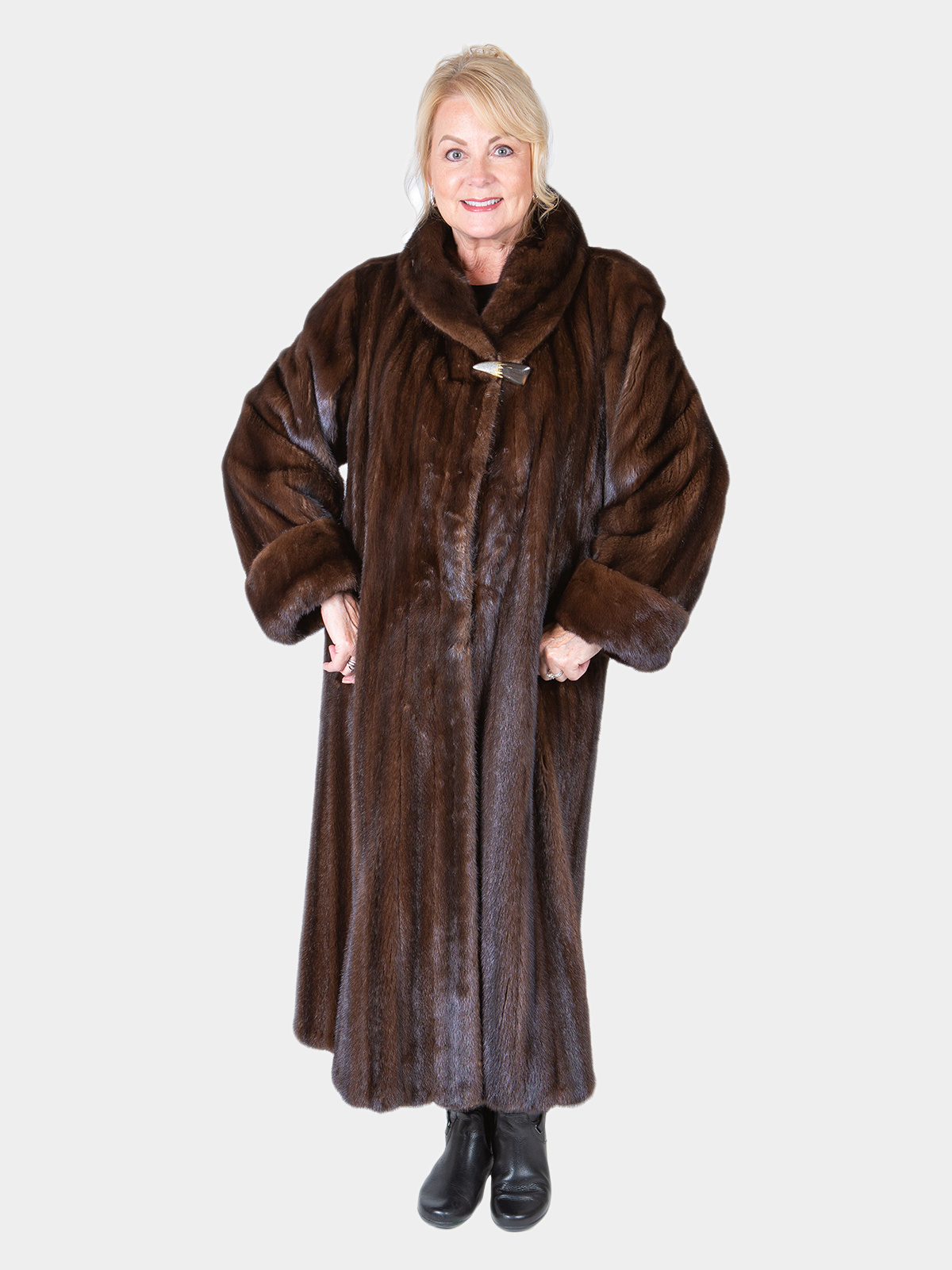 Woman's Deep Mahogany Female Mink Fur Coat