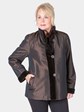 Woman's Brown Sheared Mink Fur Jacket / Reversible