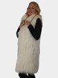 Woman's White Finn Raccoon Fur Vest