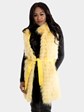 Woman's Yellow Finn Raccoon Fur Vest