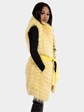 Woman's Yellow Finn Raccoon Fur Vest