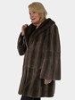 Woman's New Brown Frost Sheared Mink Fur Stroller