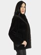 Woman's Deep Brown Sheared Mink Fur Jacket / Reversible