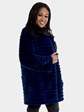 Woman's New Royal Blue Sheared Rex Rabbit Fur Stroller