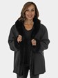 Woman's New Black Sheared Mink Jacket / Reversible