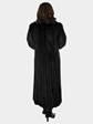 Woman's Ranch Mink Fur Coat with Fox Tuxedo Front