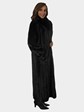 Woman's Ranch Mink Fur Coat with Fox Tuxedo Front