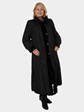 Woman's Black Sheared and Sculptured Mink Fur Coat / Reversible