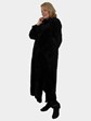 Woman's Black Sheared and Sculptured Mink Fur Coat / Reversible