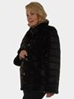 Woman's New Dark Brown Sheared Mink Fur Jacket / Reversible