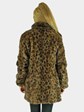 Woman's New Animal Print Stenciled Mink Fur Jacket