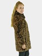 Woman's New Animal Print Stenciled Mink Fur Jacket