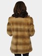 Woman's Gold Sheared and Laser Grooved Mink Fur Jacket