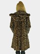 Woman's Leopard Dyed Mink Fur Stroller Reversible with Hood