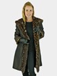 Woman's Leopard Dyed Mink Fur Stroller Reversible with Hood