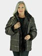 Woman's New Brown Sheared and Sculptured Mink Fur Jacket / Reversible