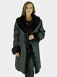 Woman's Brown Sheared Mink Fur 7/8 Coat / Reversible