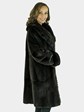 Woman's Brown Sheared Mink Fur 7/8 Coat / Reversible