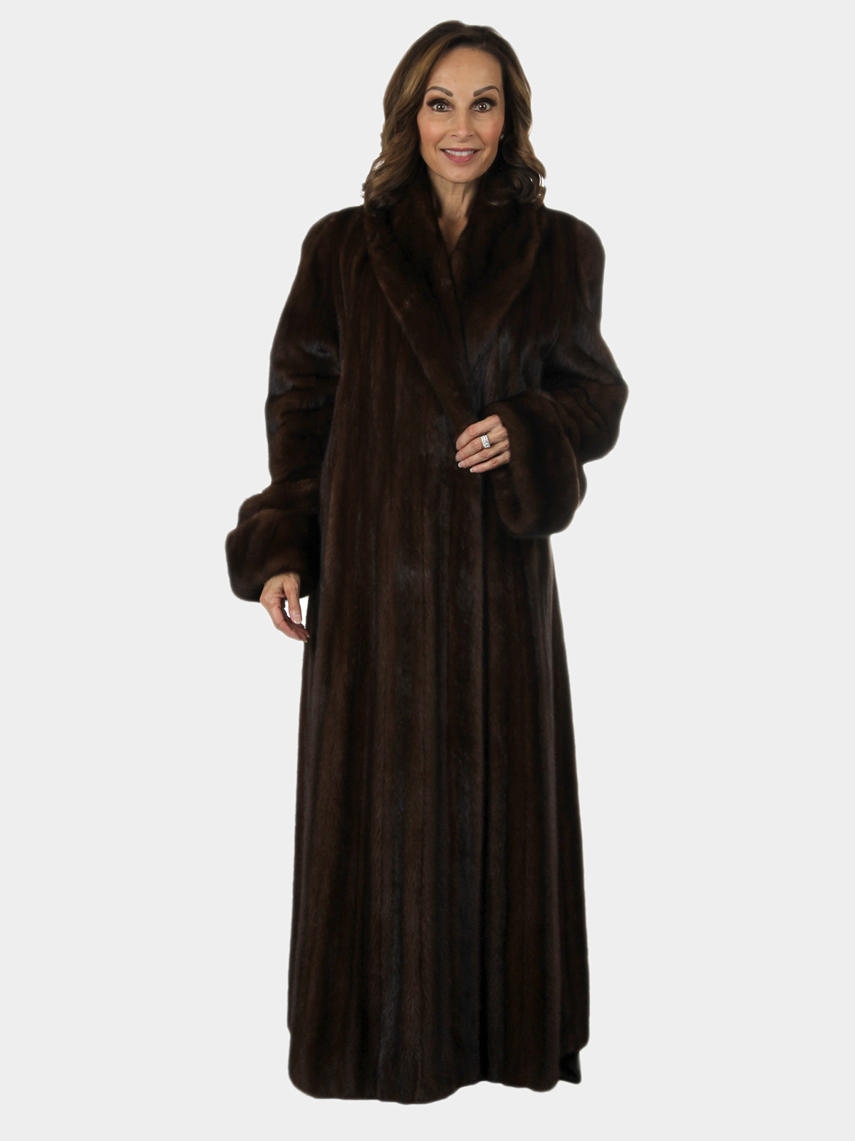 Woman's Mahogany Female Mink Fur Coat