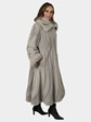 Woman's Cerulean Female Mink Fur Tulip 7/8 Coat