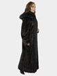 Woman's Deep Mahogany Female Mink Fur Coat with Hood