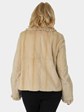 Woman's Beige Sheared Mink Fur Jacket Reversing to Rain Tafetta