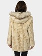 Woman's Bleached Mahogany Sheared and Sculptured Mink Fur Parka