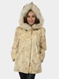 Woman's Bleached Mahogany Sheared and Sculptured Mink Fur Parka