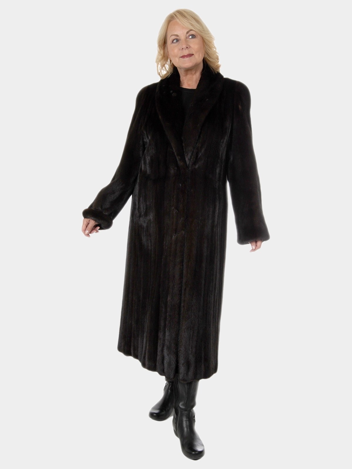 Woman's Dark Mahogany Female Mink Fur Coat