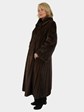 Woman's Demi Buff Female Mink Fur Coat with Large Sweep