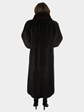 Woman's Dark Mahogany Mink Fur Coat with Fox Tuxedo Front