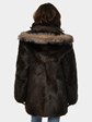 Woman's Medium Tone Long Hair Beaver Fur Parka with Fox Trim