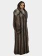 Woman's Raccoon Fur Coat with Indigo Fox Trim