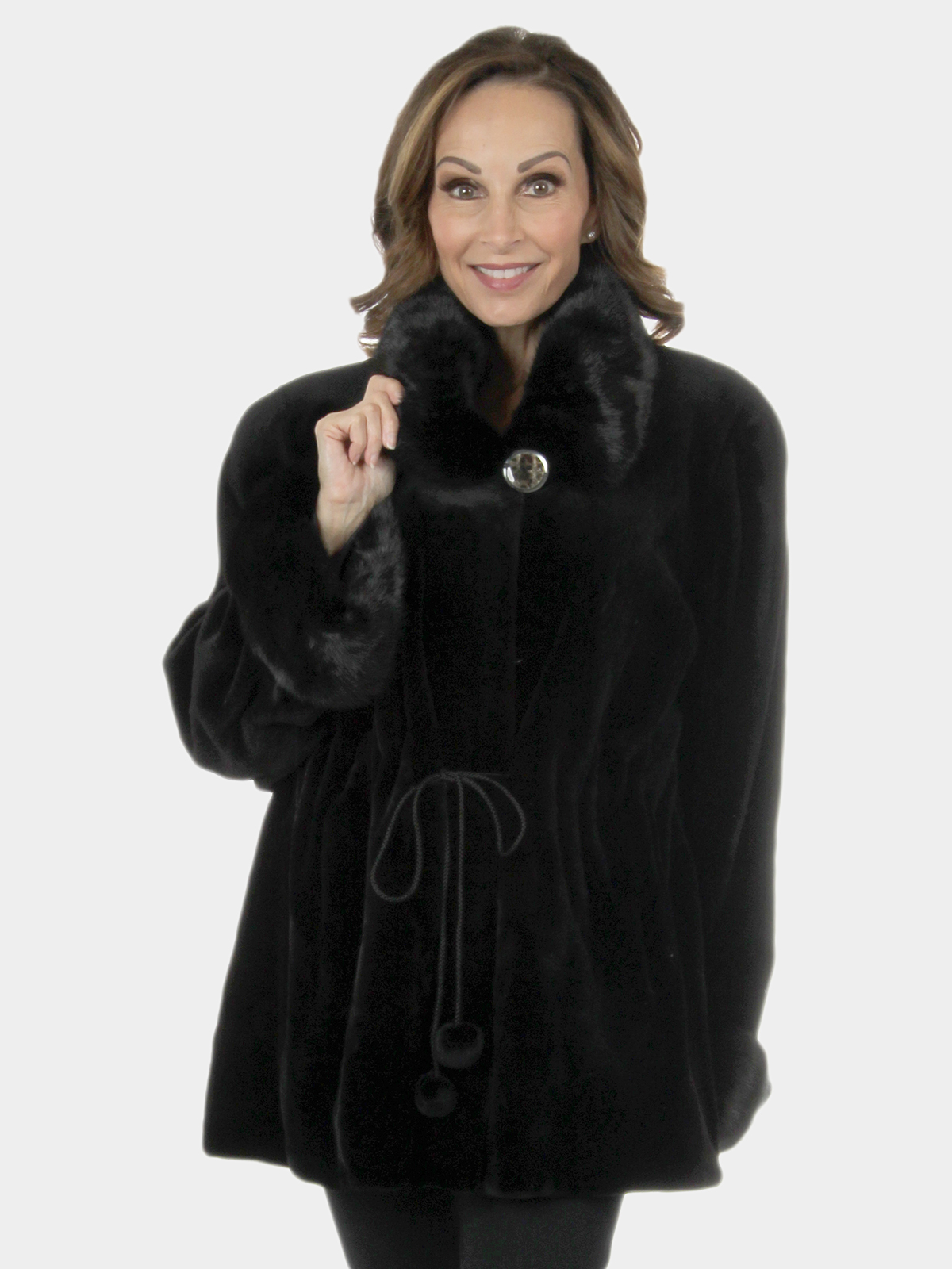 Woman's Black Sheared Mink Fur Jacket