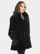 Woman's Black Sheared Mink Fur Jacket