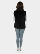 Woman's Black Sheared Mink Fur Vest Reversible to Leather