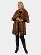 Woman's Whiskey Knit Mink Fur Shawl