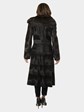 Woman's Dennis Basso Brown Broadtail Lamb Fur Coat with Sable Collar