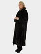 Woman's Deep Mahogany Sectioned Mink Fur Coat