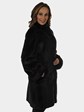 Woman's Black Sheared Mink Fur Stroller Reverses to Rain Taffeta