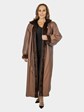 Women's Mahogany Mink Fur Coat Reversible to Rain Taffeta
