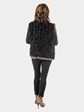 Women's Black and Grey Rex Rabbit Fur Vest