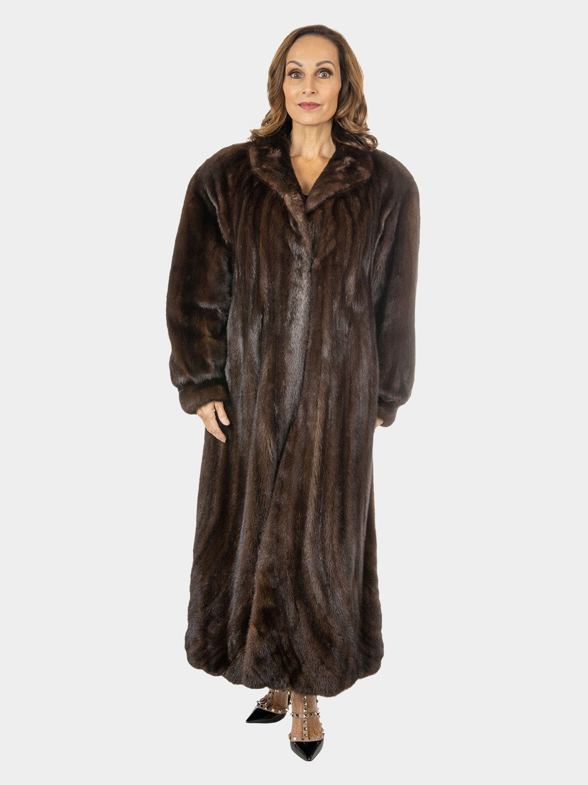 Givenchy Women's Mahogany Female Mink Fur Coat